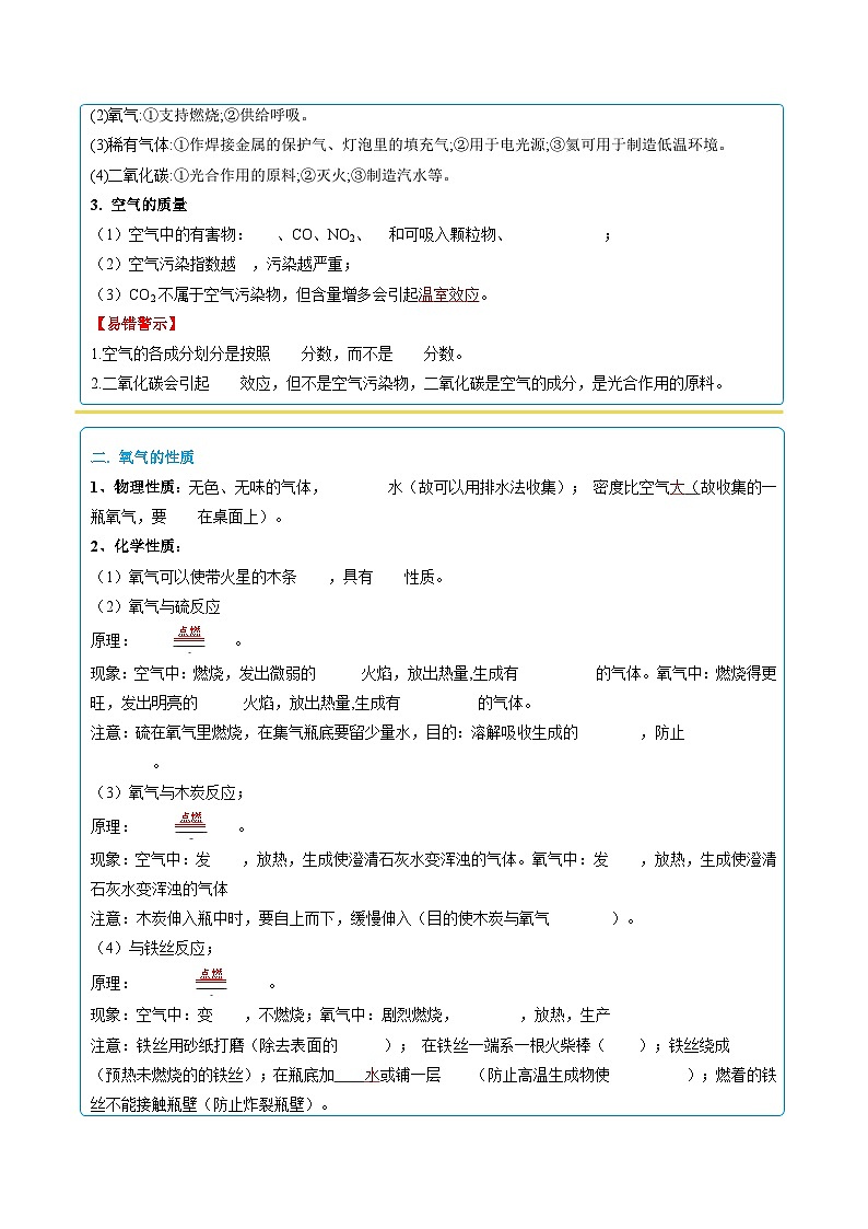 01 考前抢分知识卡片-2024年中考化学专练（原卷版）第2页