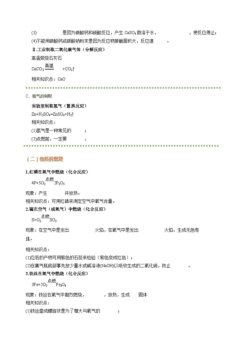 04 考前抢分必背化学反应-2024年中考化学专练（原卷版）第3页