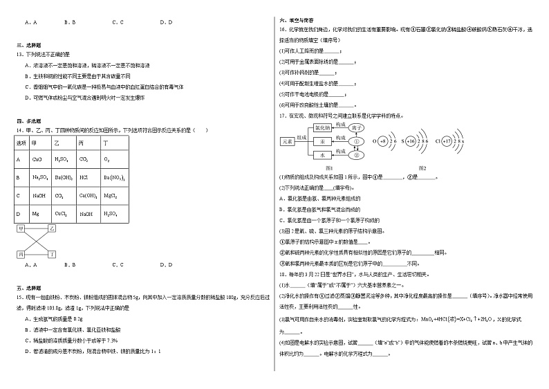 2024年天津市河东区中考化学第次二模拟试卷02