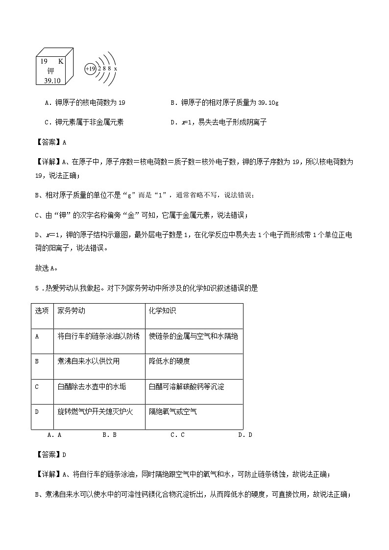 2024年天津市初中学业水平考试化学模拟练习试卷解析03
