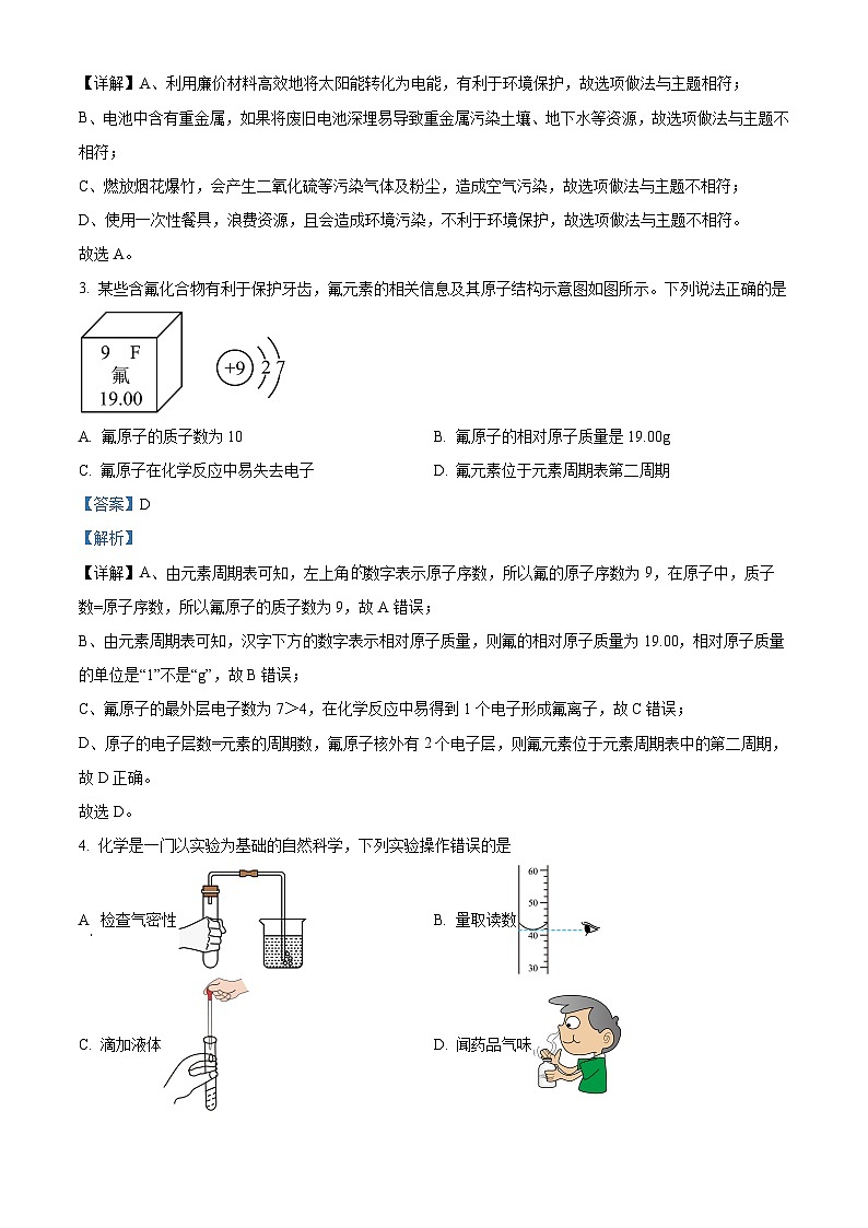 2024年安徽省阜阳市6校九年级联考二模化学试题03