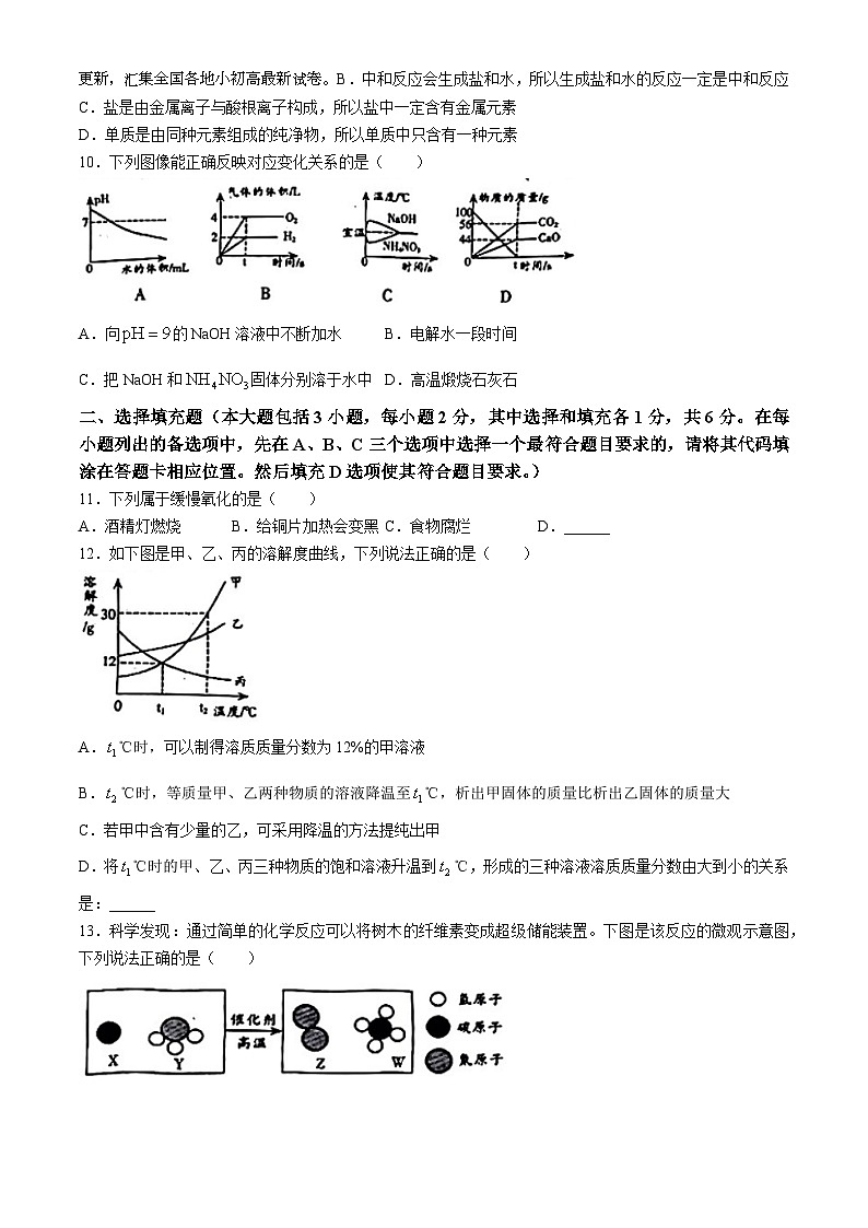 2024年江西省吉安市青原区中考一模化学试题03