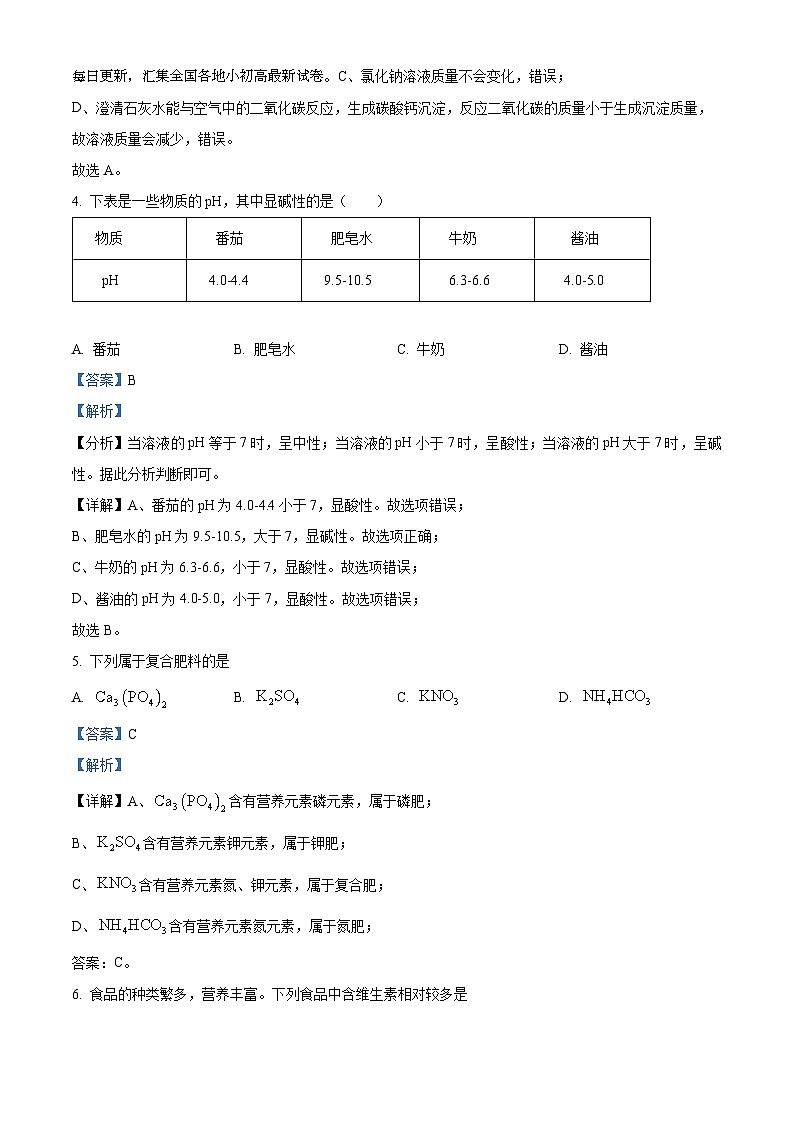 宁夏银川英才学校2023-2024学年九年级下学期第一次月考化学试卷03