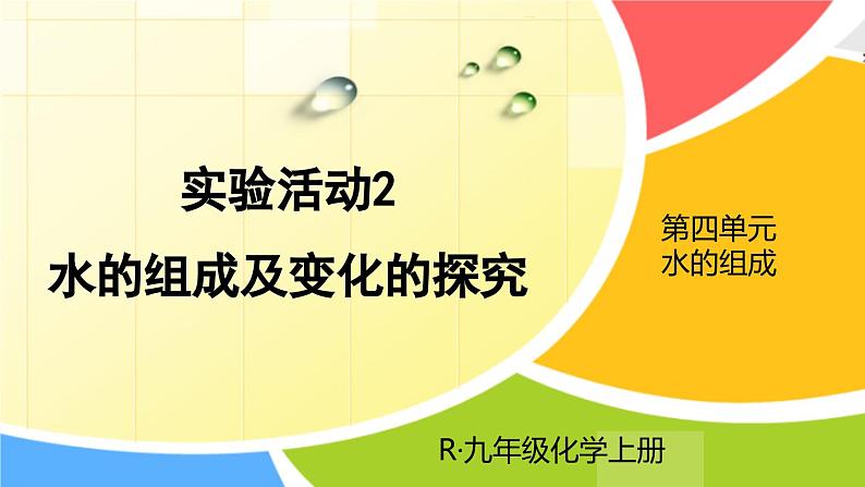 人教版九年级化学上册课件 第四单元 实验活动2 水的组成及变化的探究第1页