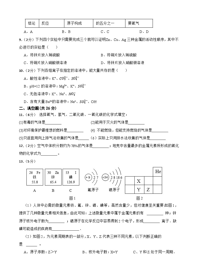 2024年甘肃省金昌市永昌县六中联片教研中考三模化学试题第3页