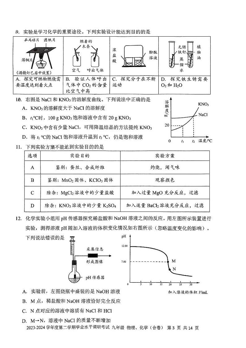 2024深圳罗湖区中考二模化学试卷+答案03