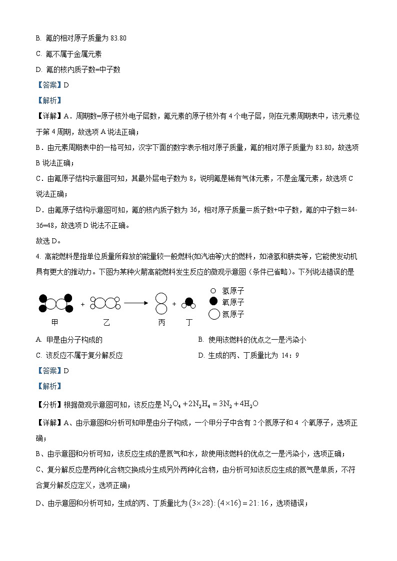 2024年甘肃省武威市天天祝县民族中学联片教研中考三模化学试题（原卷版+解析版）02