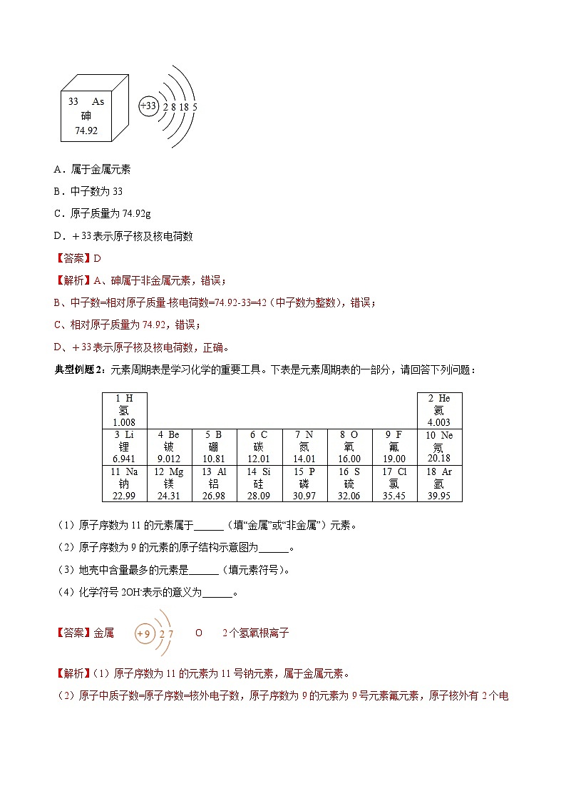 化学人教版九上同步课堂讲义：3.3 元素第3页