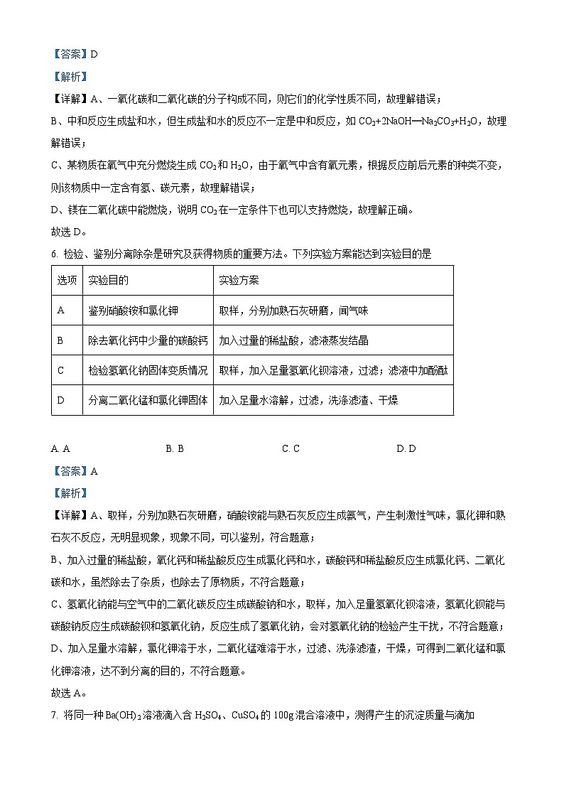 2024年贵州省六盘水市中考二模化学试题（原卷版+解析版）03