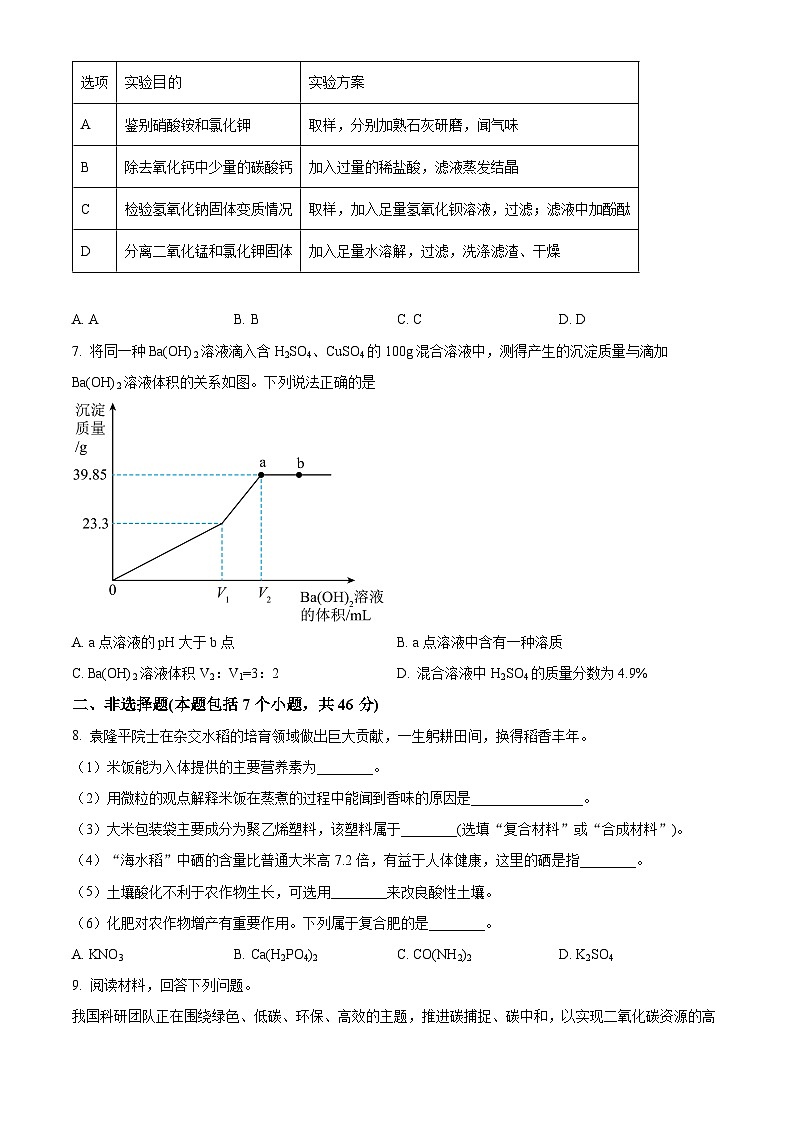 2024年贵州省六盘水市中考二模化学试题（原卷版+解析版）02