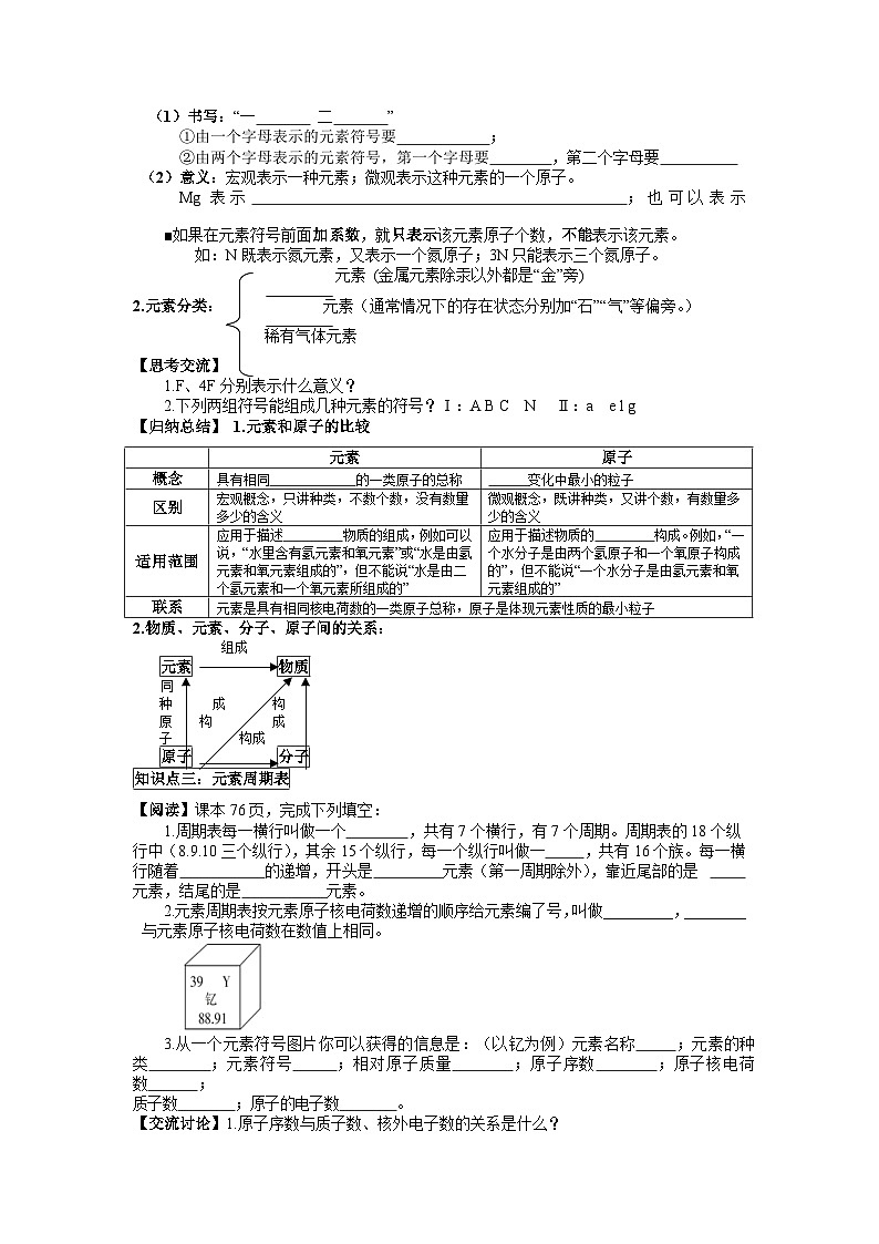 初中化学人教版九上3.3 元素（创优学案）第2页