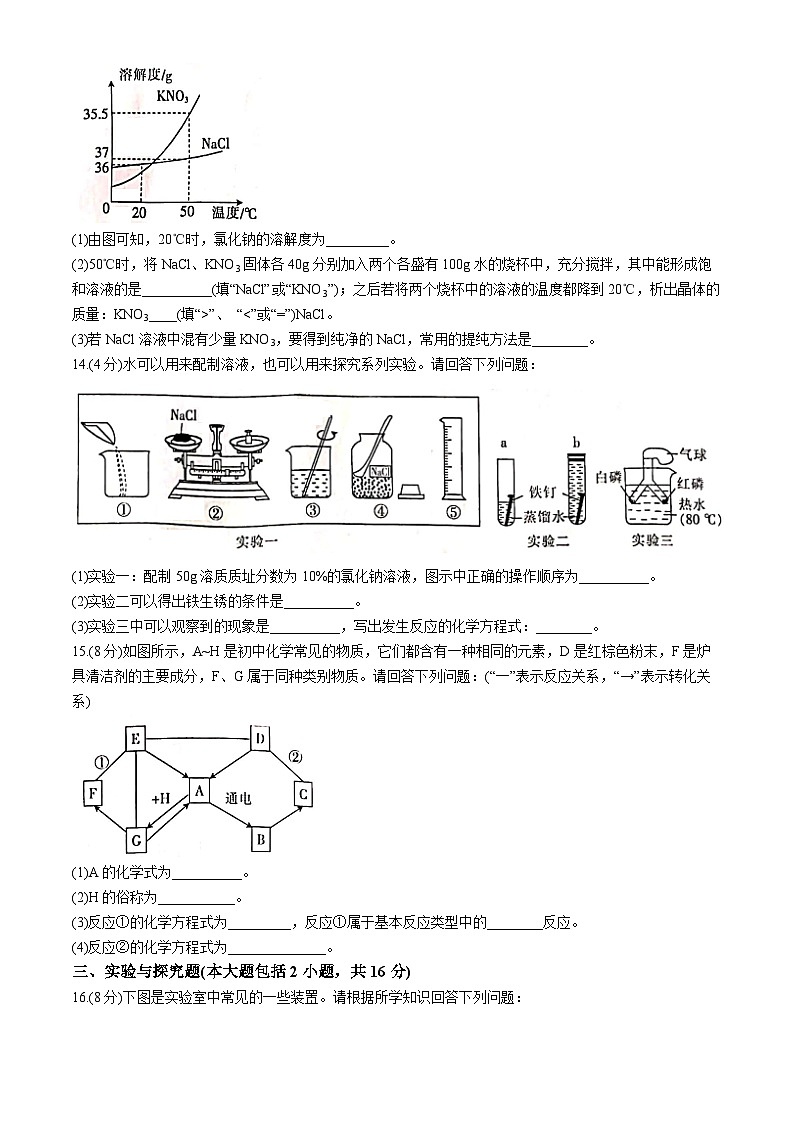 2024年甘肃省白银市中考三模化学试题第3页