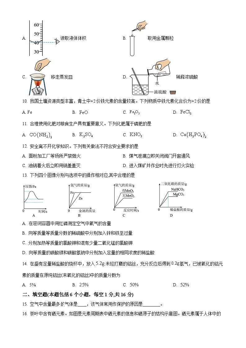 2024年河南省信阳市潢川县中考二模化学试题（原卷版）第2页