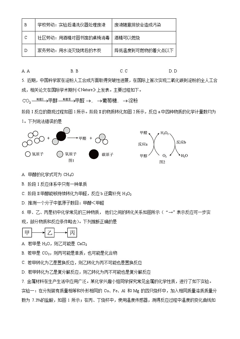 湖北省武汉市华师一附中光谷实验学校2023-2024学年下学期四调九年级理化试题-初中化学（原卷版）第2页