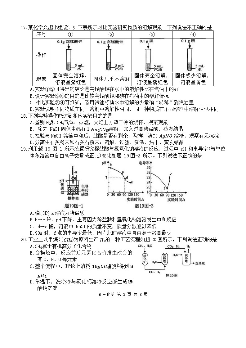 2024年江苏省苏州市吴中区吴江区相城区中考二模化学试卷第3页