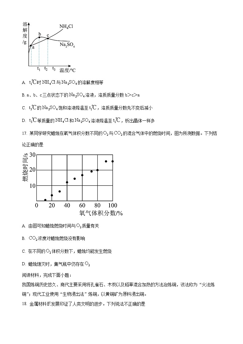 2024年江苏省扬州市高邮市中考二模化学试题（原卷版+解析版）03