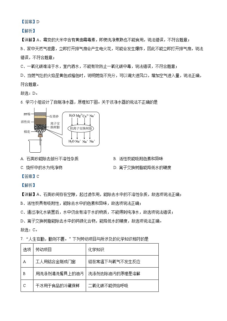 2024年江苏省盐城市鹿鸣路初级中学中考一模化学试题（原卷版+解析版）03