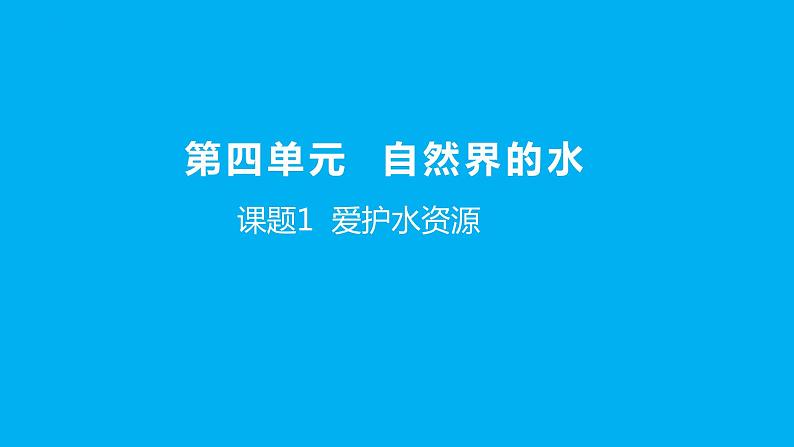 化学人教版九上课件：4.1 爱护水资源01