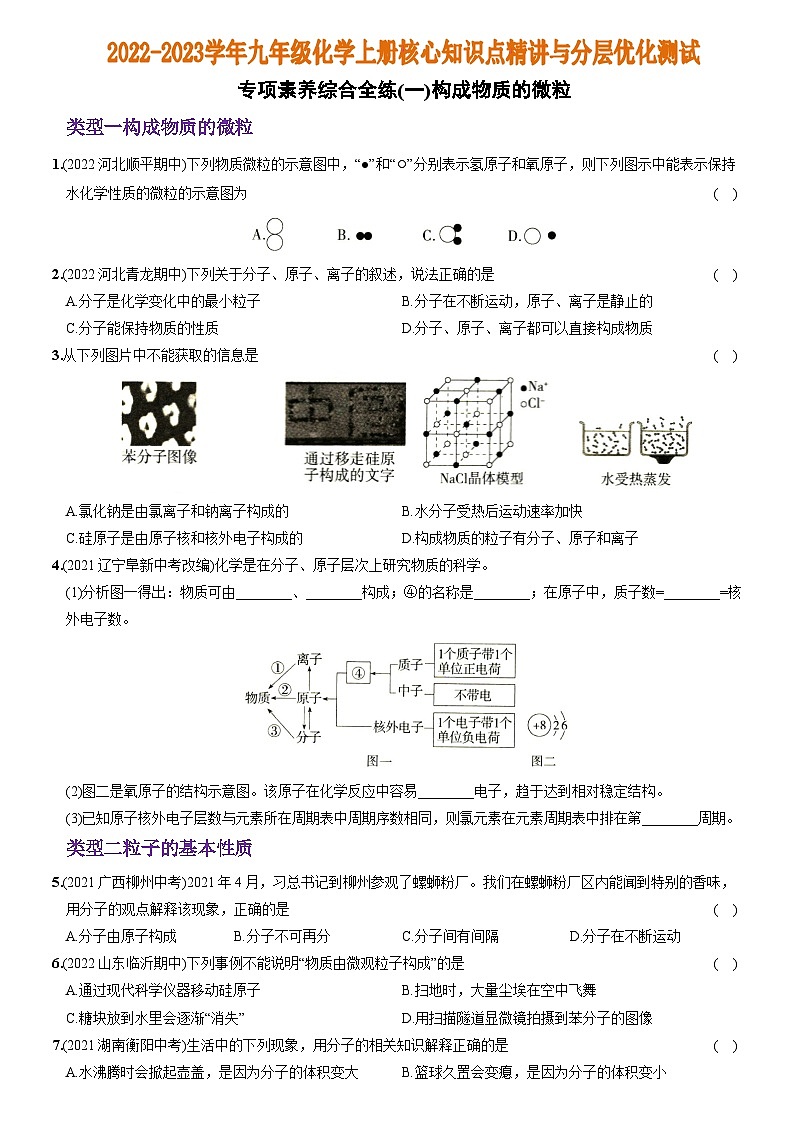 化学人教九上分层优化测试：专项综合素养全练（一）构成物质的微粒01