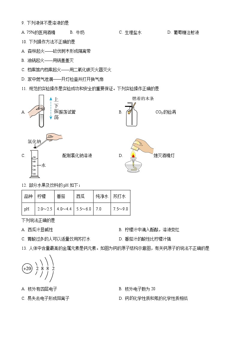 2024年云南省楚雄彝族自治州双柏县中考三模化学试题（原卷版+解析版）02