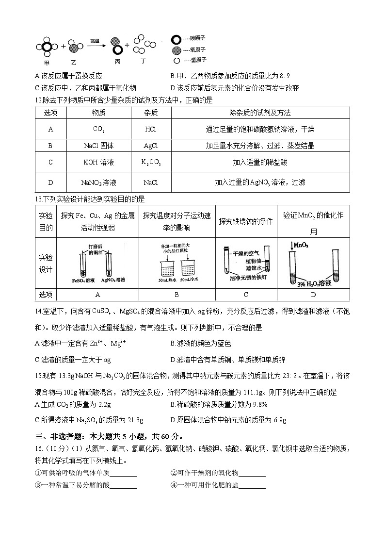 2024年山东省济南市历城区中考二模化学试题第3页