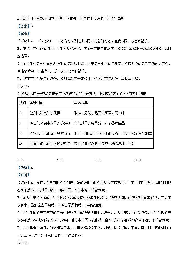 2024年贵州省六盘水市初中学业水平第二次模拟考试理科综合试卷-初中化学（原卷版+解析版）03