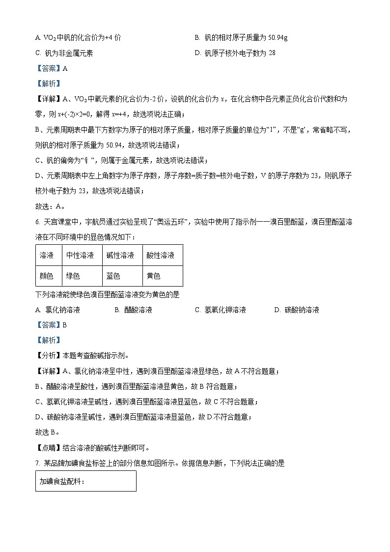 2024年四川省泸州市合江县九年级中考一模考试理科综合试题-初中化学（解析版）第3页