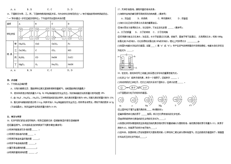 2024年天津市南开区中考二模化学试题02