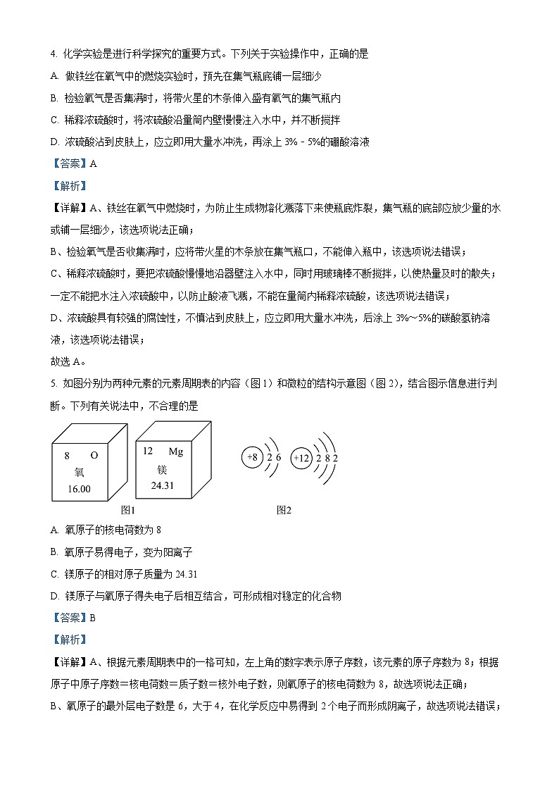 2024年山东省济南市高新区中考化学二模试卷（原卷版+解析版）03
