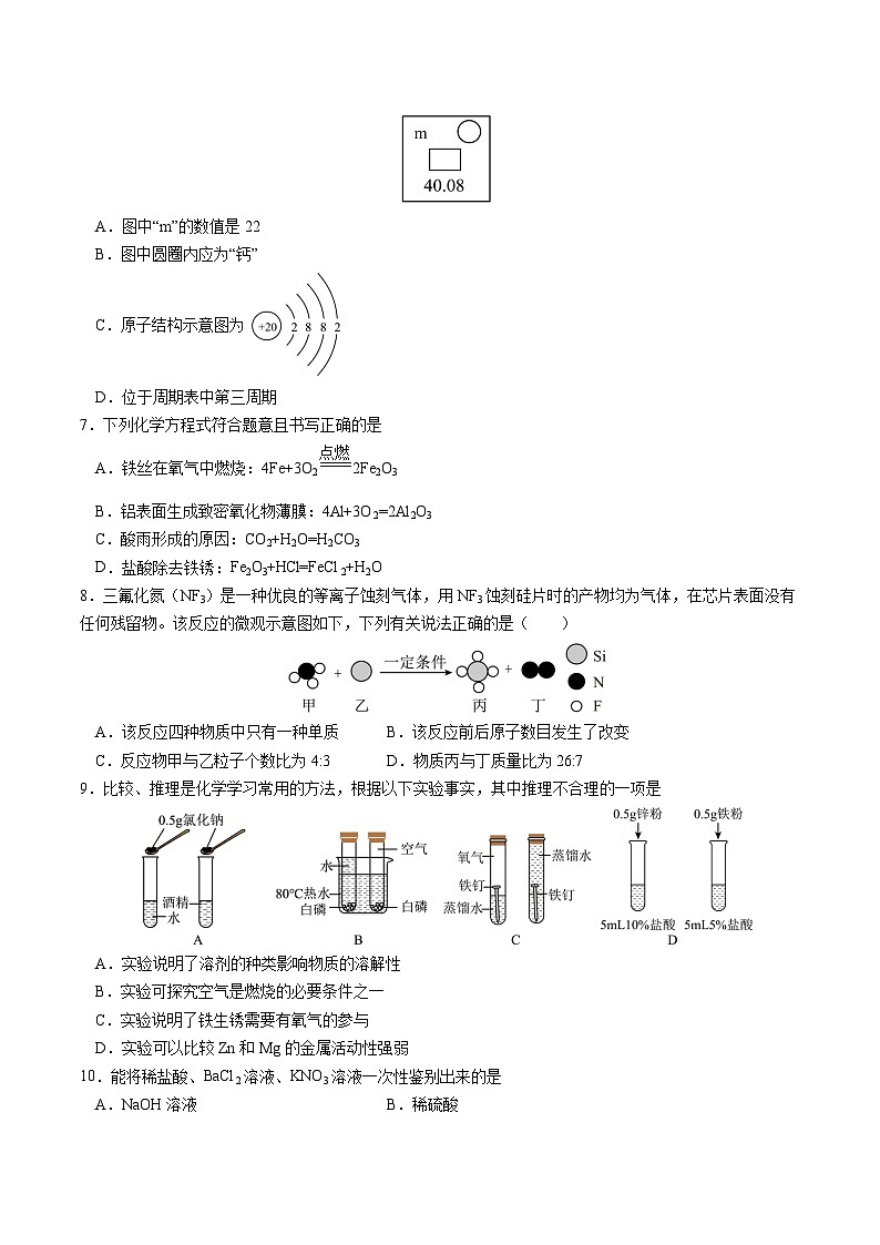 2024年中考第三次模拟考试题：化学（河南卷）（考试版）第2页