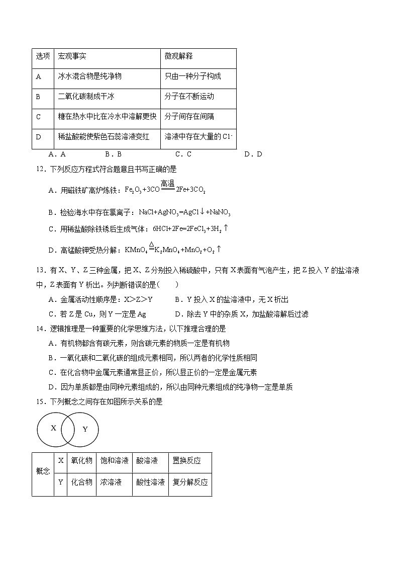 2024年中考第三次模拟考试题：化学（全国通用）（考试版）第3页