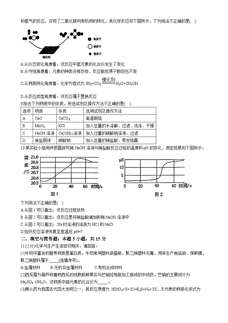 2024年甘肃省临洮县中考二模考试化学试题(无答案)02