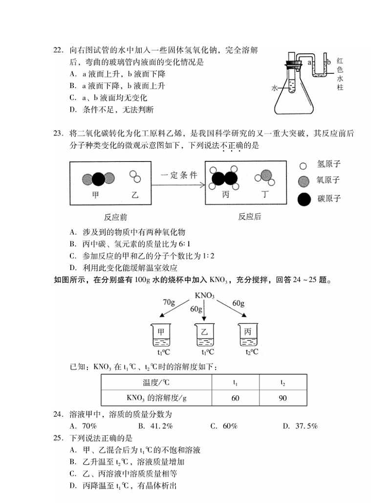 2024北京昌平初三二模化学试卷及答案03