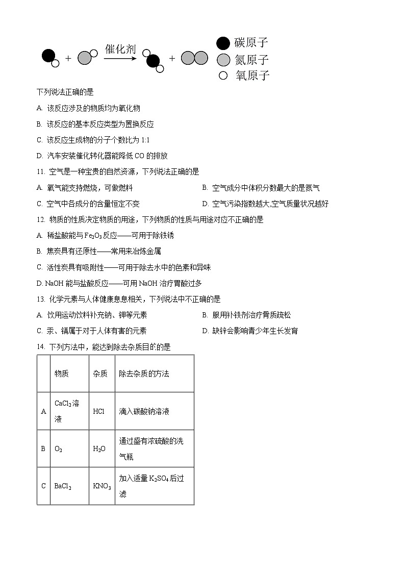2024年内蒙古呼伦贝尔市鄂伦春自治旗中考二模化学试题（原卷版+解析版）03