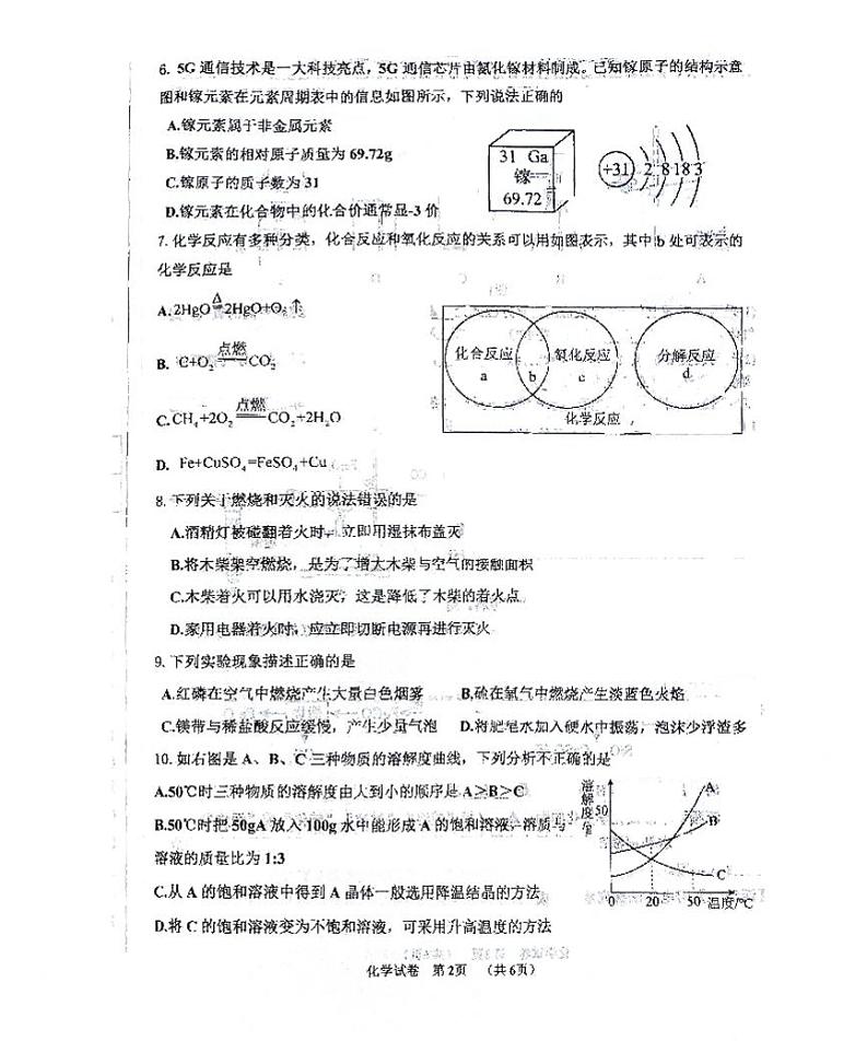 2024年辽宁省兴城市中考适应性测试化学试卷02