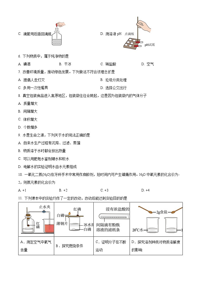 2024年广西河池市中考三模化学试题(无答案)（原卷版+解析版）02