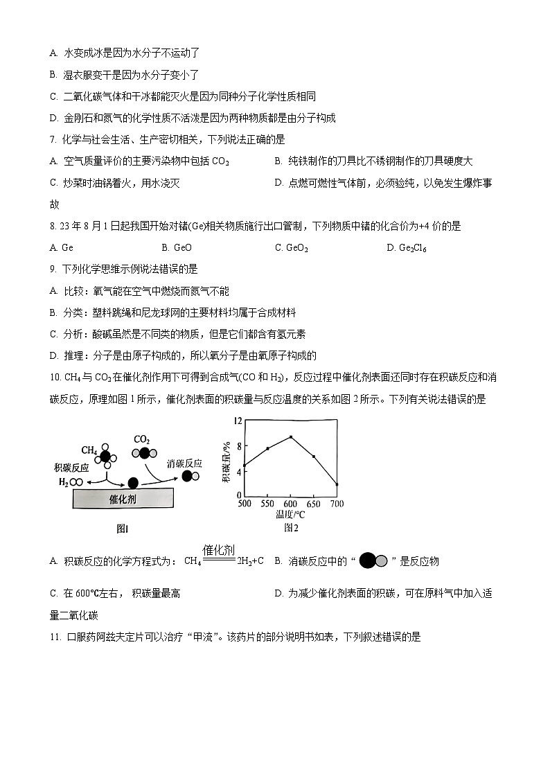 2024年湖南省岳阳市初中学业水平考试适应性测试化学试卷（二）（原卷版）第2页