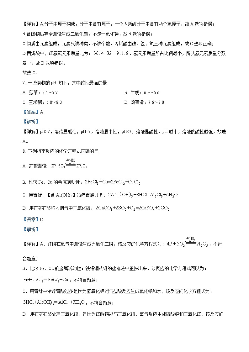 2024年江苏省扬州市江都区八校中考二模化学试题（原卷版+解析版）03