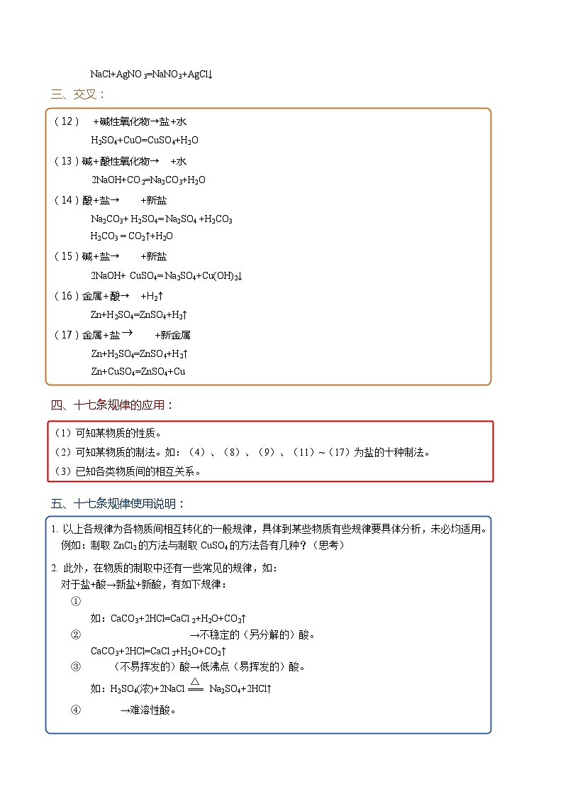 秘籍03 考前抢分必会反应规律-备战2024年中考化学抢分秘籍（原卷版）第3页