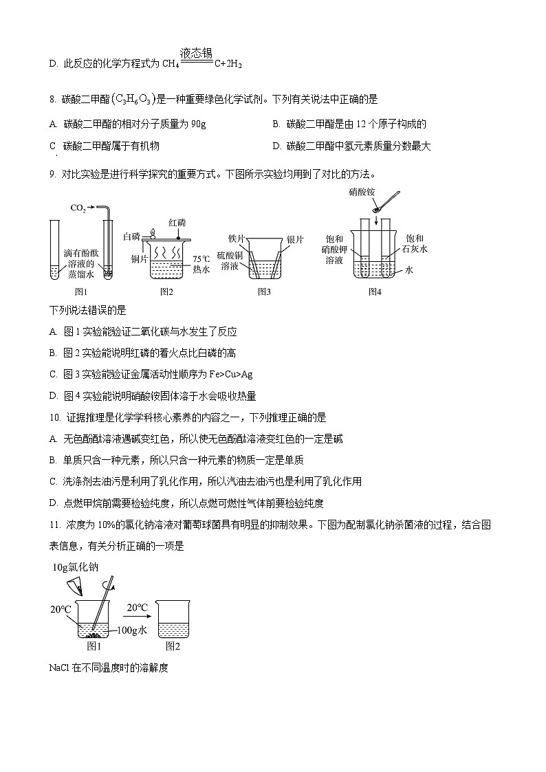 2024年安徽省中考最后一卷化学试卷（原卷版）第3页