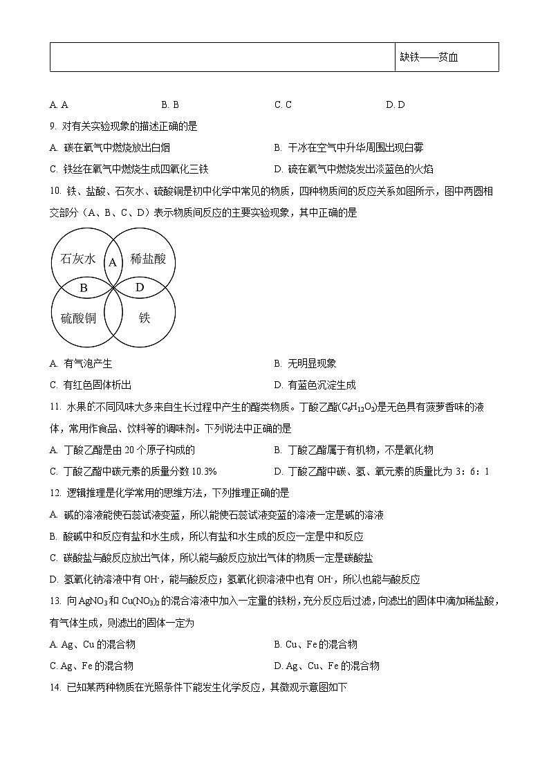 2024年重庆市江津中学校中考三模化学试题（原卷版+解析版）03