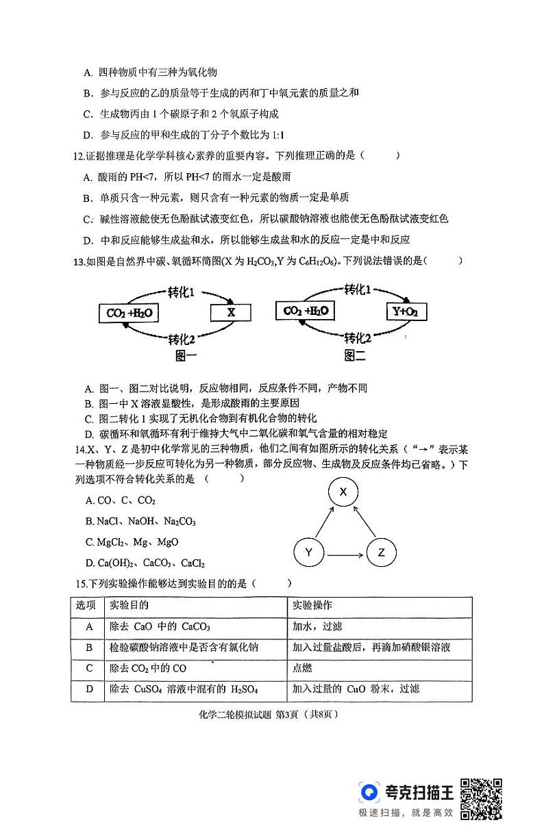 2024年山东省临沂市沂南县中考二模化学试题第3页