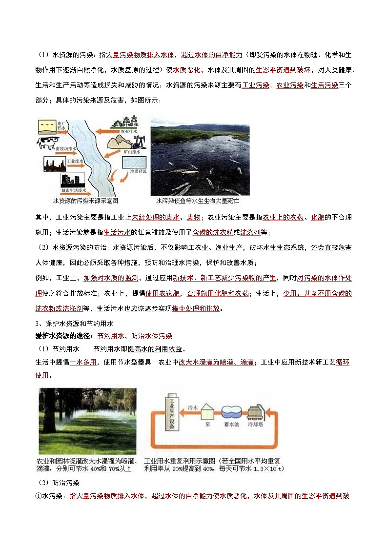2024年人教版化学九年级上册4.1 爱护水资源（考点解读）（原卷版+解析版）02