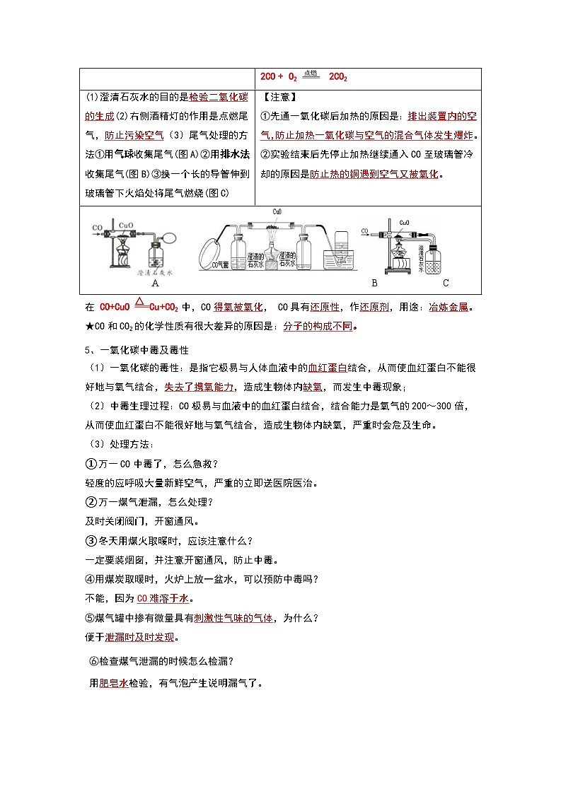 2024年人教版化学九年级上册6.3 二氧化碳和一氧化碳（第2课时）（考点解读）（原卷版+解析版）02