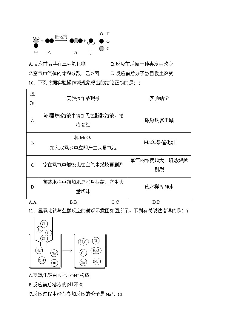 安徽省马鞍山市当涂县部分学校2024届九年级下学期中考三模化学试卷(含答案)03