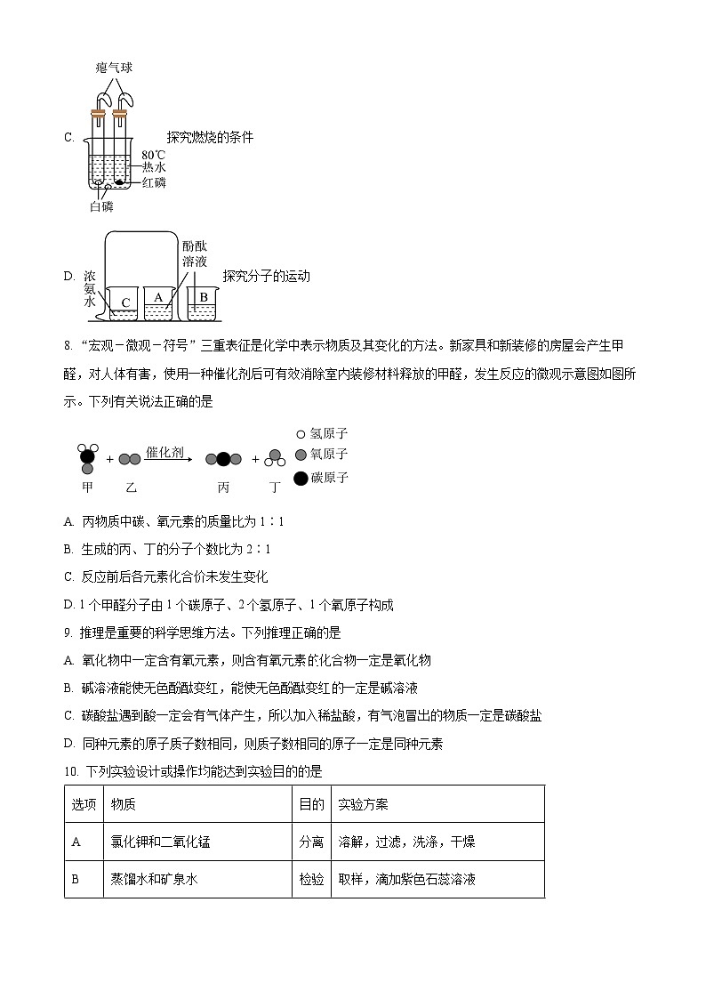 2024年宁夏石嘴山市平罗县中考一模化学试题（原卷版）第3页