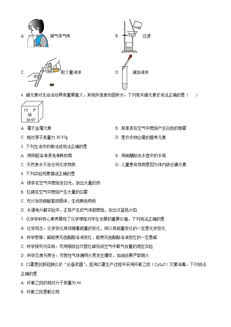 2024年山东省临沂市费县中考二模化学试题（原卷版+解析版）02