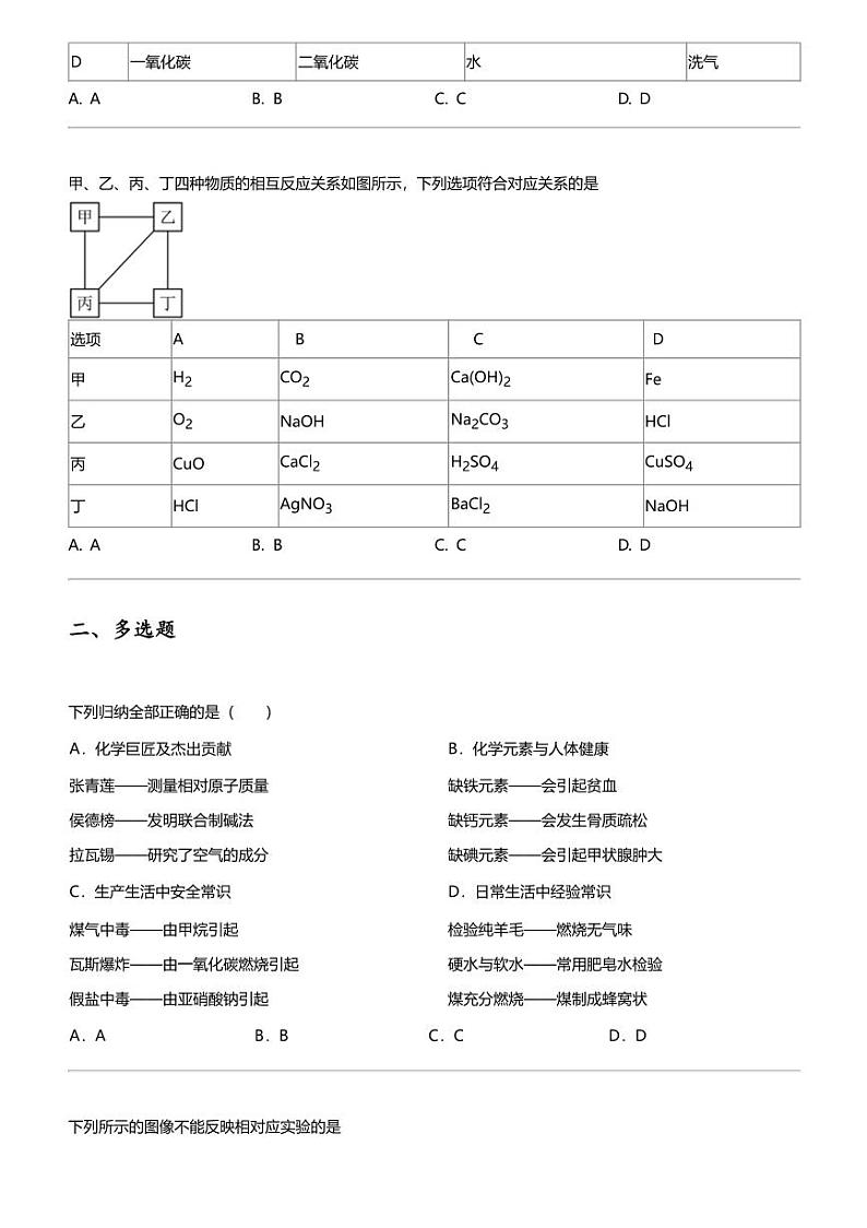 2024年天津市第八中学中考化学模拟卷（四）第3页