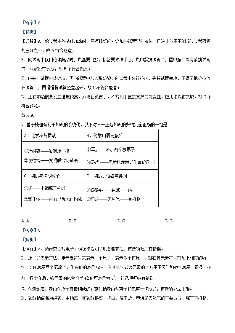 2024年山东省威海市乳山市中考一模化学试题（原卷版+解析版）03