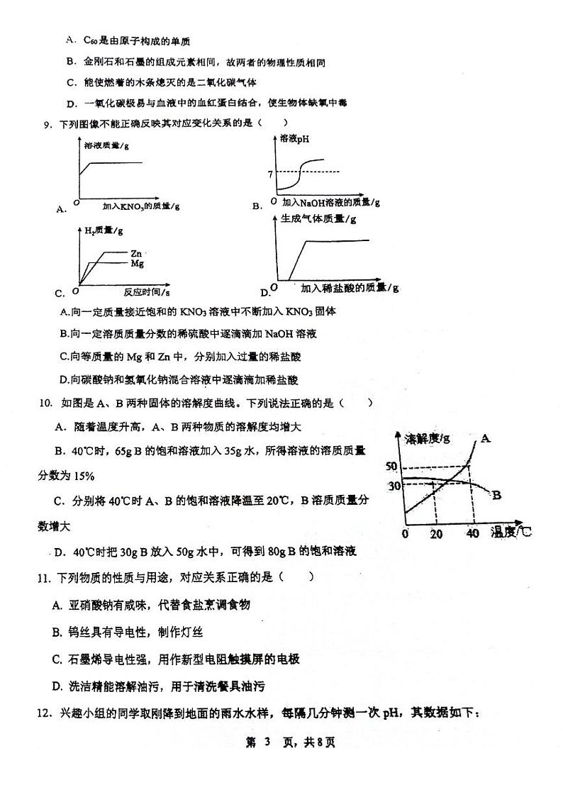 2024年广东省广州市广雅中学中考化学模拟试卷03